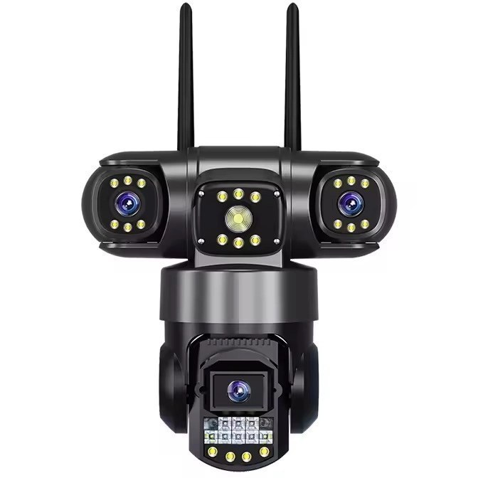 دوربین سیمکارتی مداربسته3 لنز واقعی مجزا با قابلیت تنظیم دستیSF4-T3LENSE OKAM black case4G 12MG