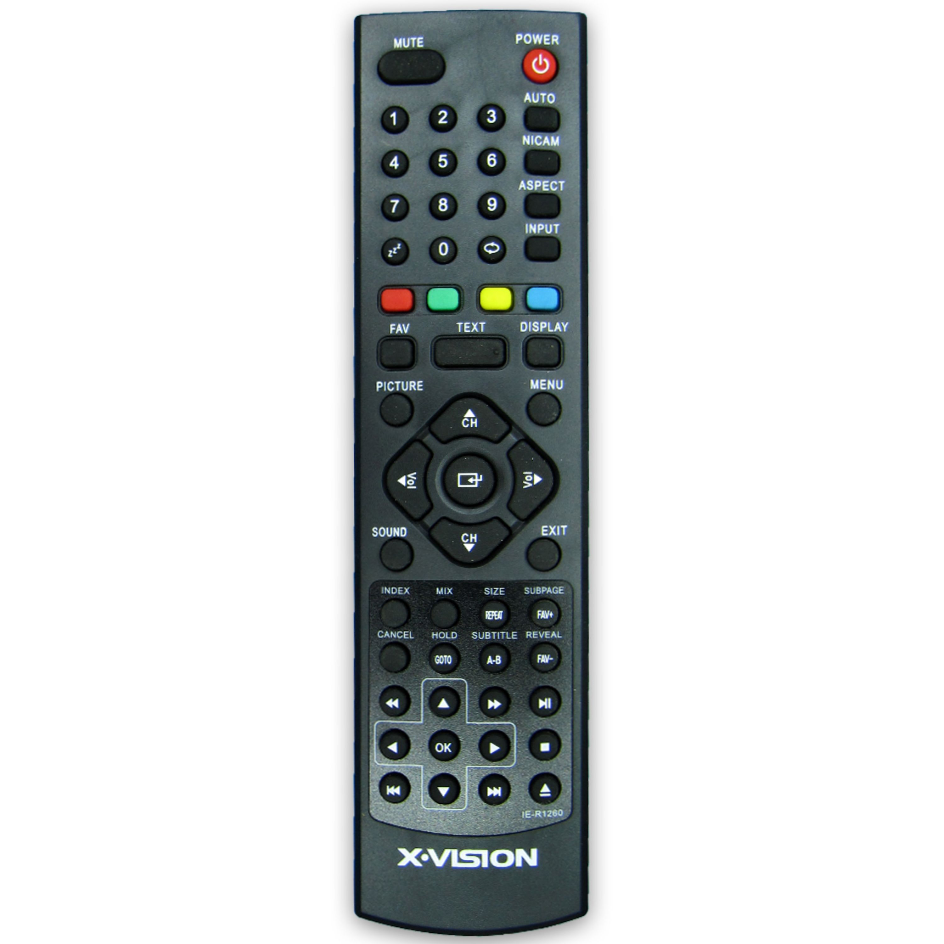 کنترل تلویزیون ال ای دی LED ایکس ویژن X VISION مدل IE-R1260