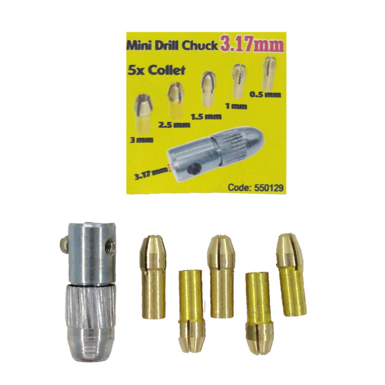مجموعه 5 عددی سه نظام همراه با کولت 3.17mm